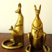 Vintage Sarreid kangaroo brass bookends