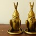 Vintage Sarreid kangaroo brass bookends