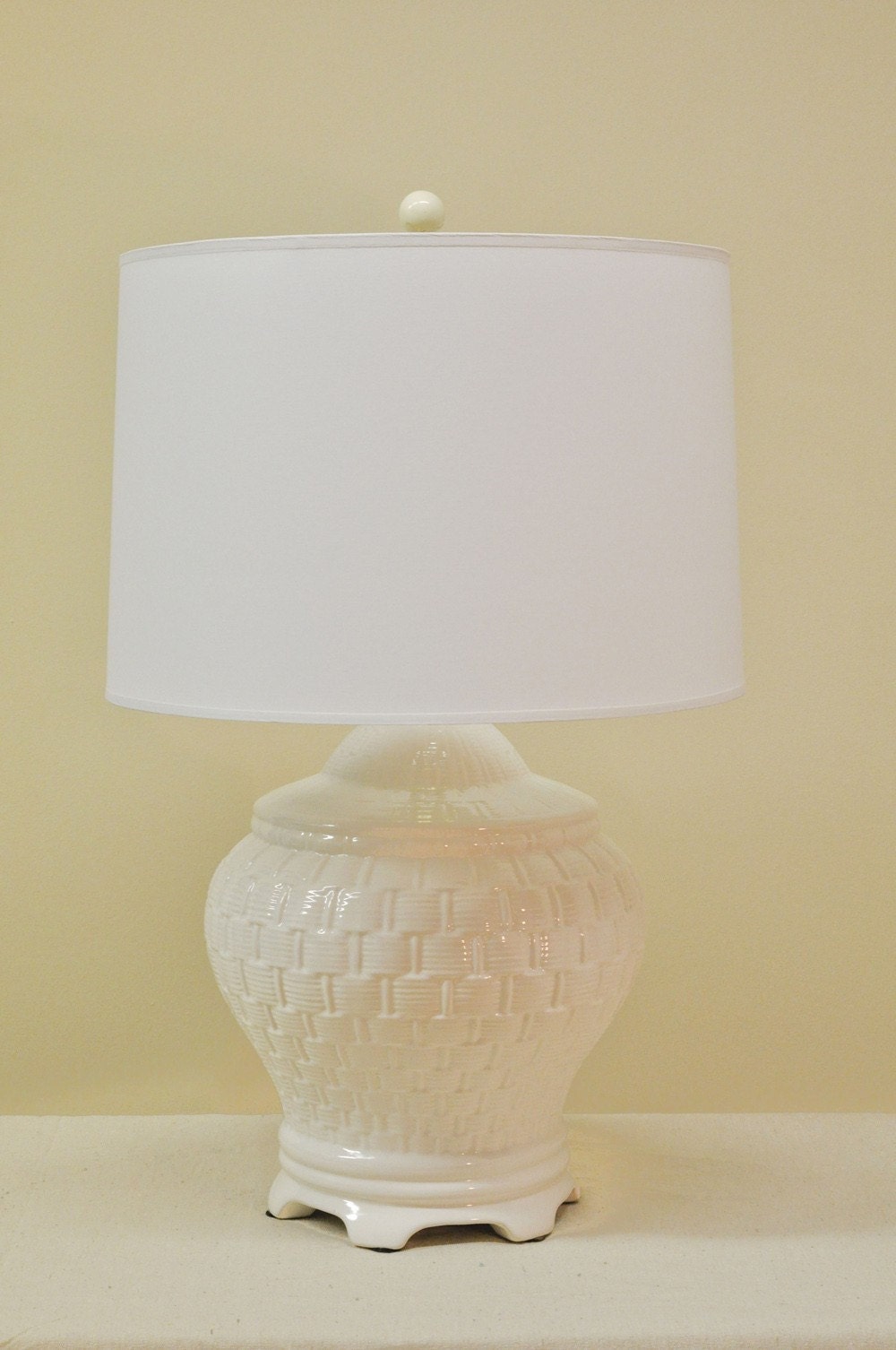 Vintage white ceramic lamp