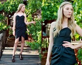 Deadstock Vintage Black Scalloped Party Dress