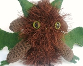 Amigurumi Dragon, Brown and Green Plush