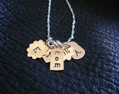 Mother Necklace with Child Initials-Sterling Silver