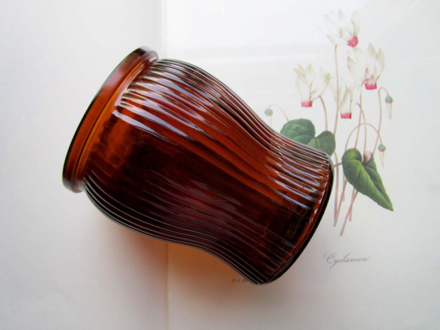 SOLD Vintage Ribbed Glass Jar