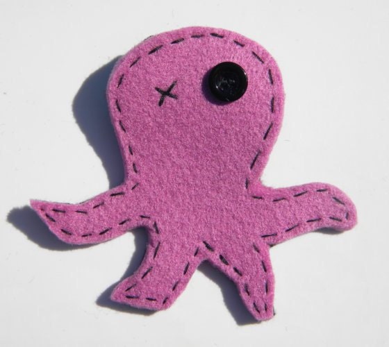 Felt Brooch - Violet Octopus