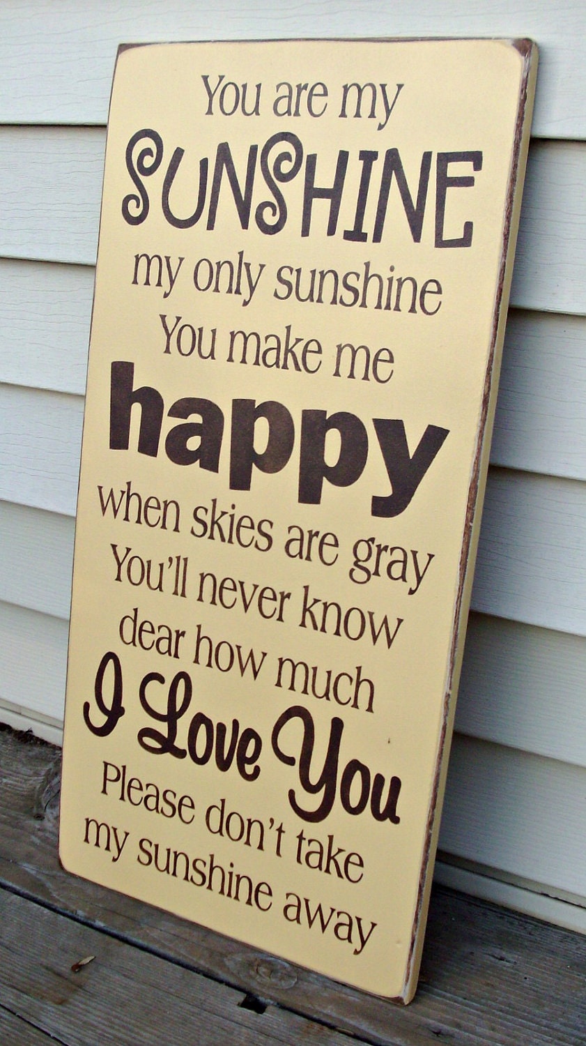 Items similar to Large Wood Sign You Are My Sunshine on Etsy