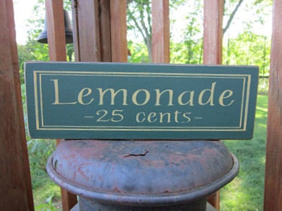 Wood Sign Lemonade 25 Cents By Bedlamcountrycrafts On Etsy