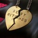 Best Bitches------Brass Split Heart Necklace--MADE TO ORDER----Best Friends--Two Necklaces