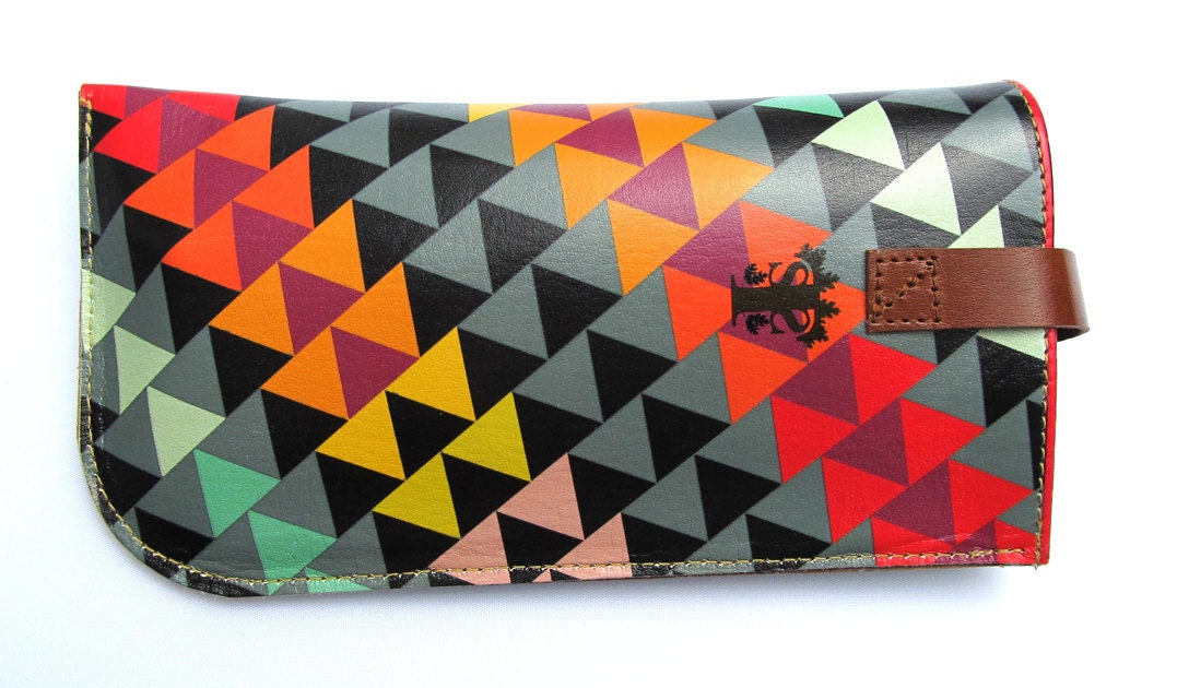 Sunglasses case / eyeglasses case geometric triangles design