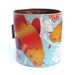 Leather cuff / wallet wristband - Koi and Lotus tattoo
