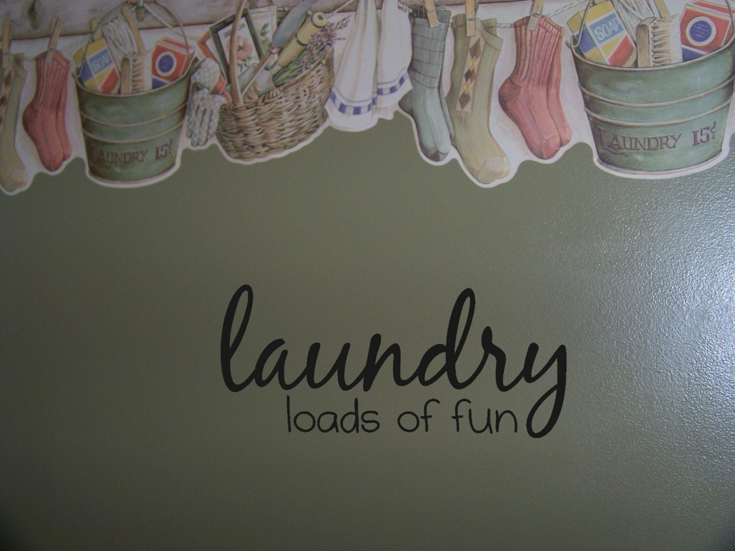Laundry Loads of Fun vinyl wall decals words stickers lettering art graphics