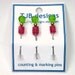 Beaded Scissor Fob, Quilting, Sewing, Cross Stitch, Gift for Crafter, Deep Rose, Spring Green, DIY Crafts, TJBdesigns, Direct Checkout