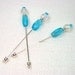Counting Pins Needlepoint Marking Pins  Aqua