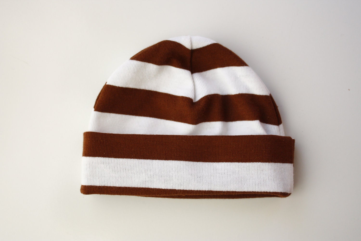 Newborn Brown Striped Baby Bodysuit and Hat Set