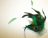 Glenda Kelly Green Feather Fascinator Brooch Clip by Love Charlie