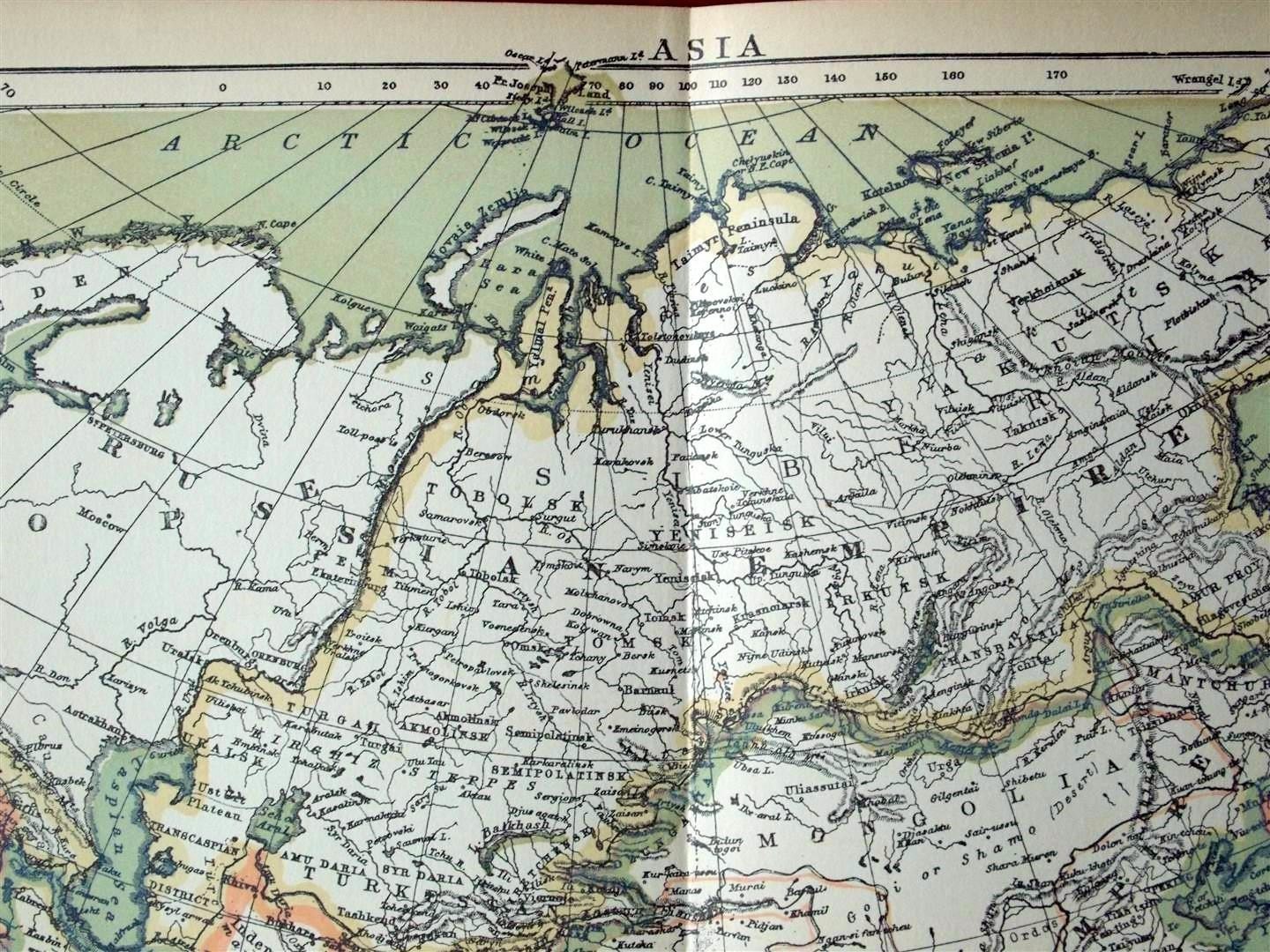 1890s Antique Map of Asia
