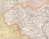 1908-1914 Antique French Map of Belgium
