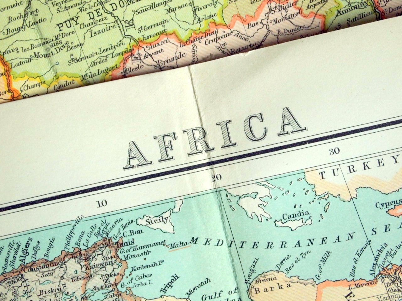 1898 Large Antique Map of Africa