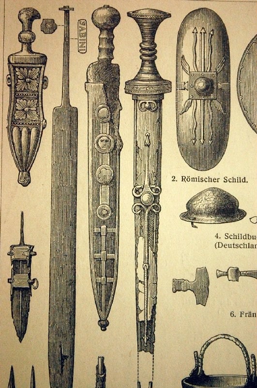 1895 Antique German Engraving of Culture in the Bronze Age