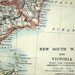 1914 Antique Map of New South Wales and Victoria, Australia