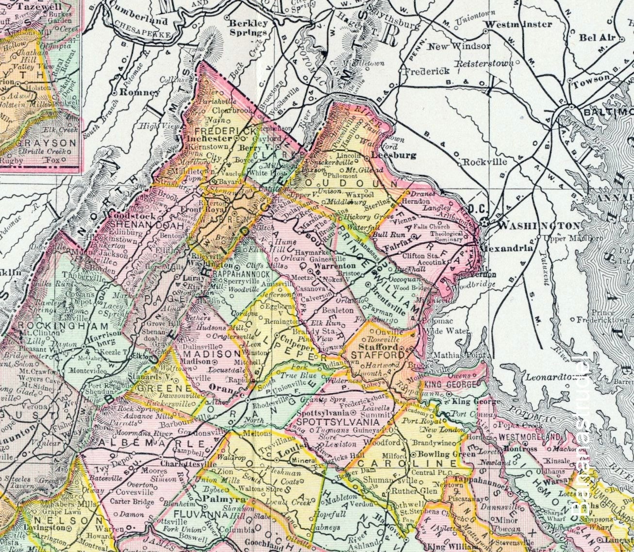 Charming Antique Map Of Virginia