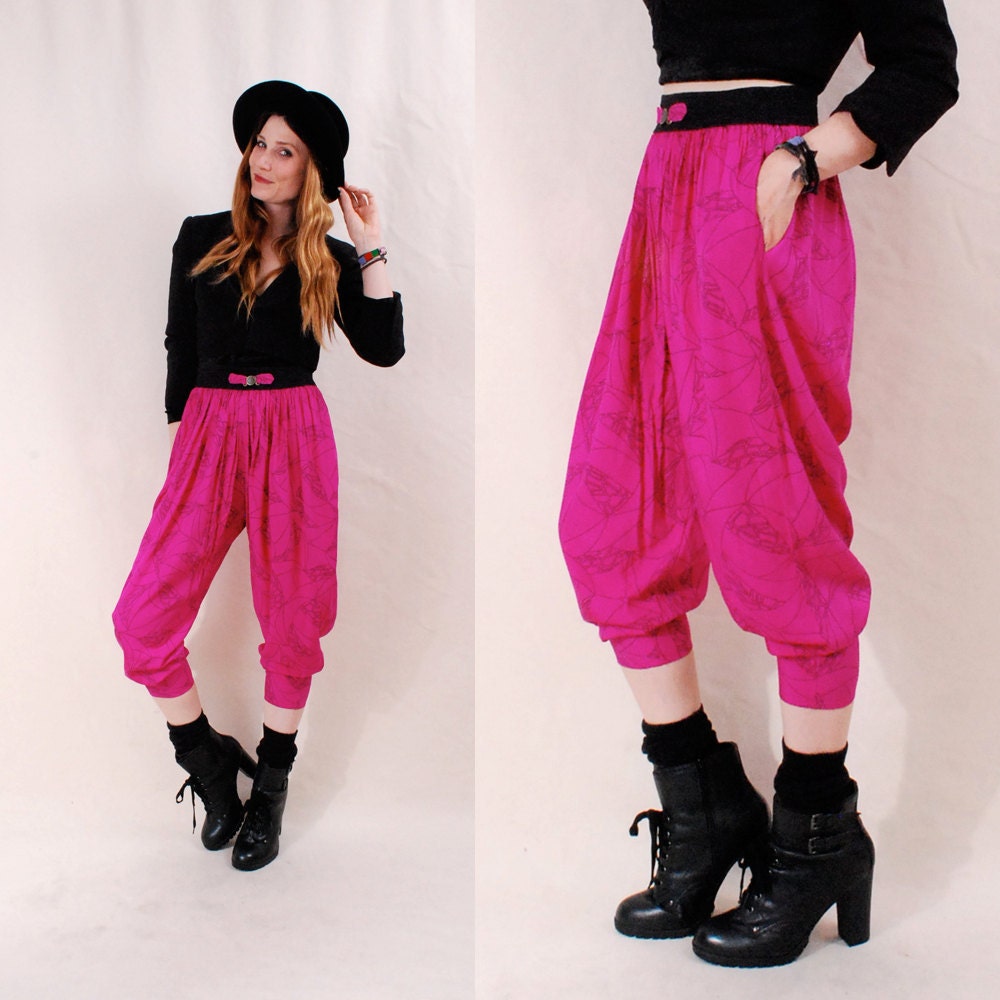 Vintage Harem Pants High Waisted Pants Xssm 80s By Blackmoonsky 