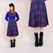 Vintage High Waist Skirt 70's Pleated Skirt xs/s - plaid wool skirt, schoolgirl tartan, classic style midi skirt FREE Worldwide Shipping