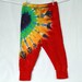 Children Baby Leggings 6 months Tie Dye Purple Heart Red Turquoise Sky Blue Golden Yellow Orange Cuffed AnnThen Baby