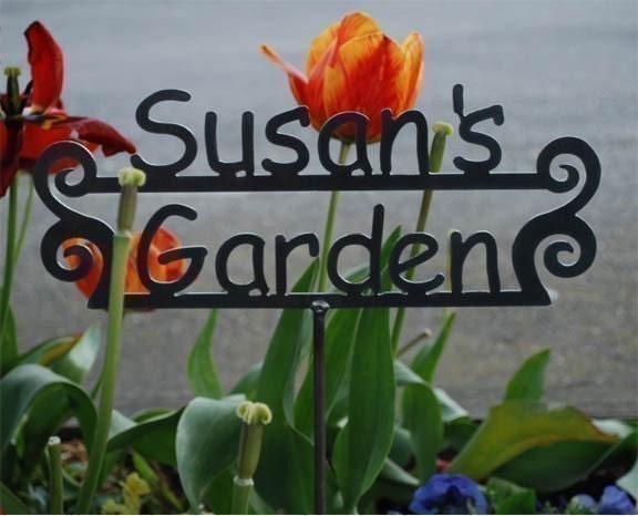 CUSTOM GARDEN sign - Great gift - Personalized Metal Sign for the Garden - 14 designs to choose from