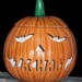 Personalized Halloween JACK O LANTERN Pumpkin with Bat Eyes