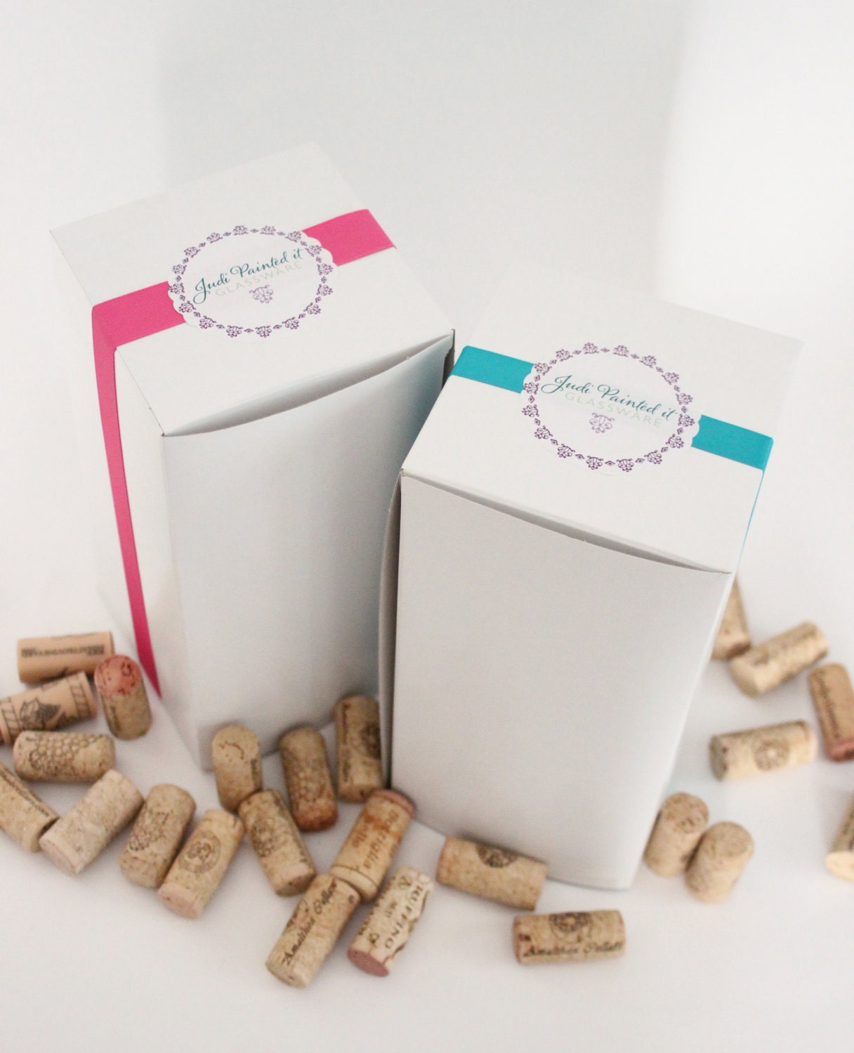 Gift boxes for your wine glass order.  Can be ordered with or without my branding