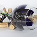 Stargazer Lilly in violet pansy purple hand painted wine glass - FREE personalization, dishwasher safe