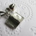 Teacher charm necklace, teacher ID lanyard, silver pewter apple and book, reading, literacy tutor, literature, librarian, back to school