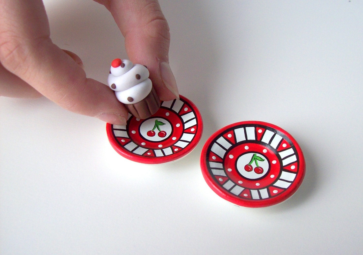 Mini Cherry Plates Set of 2