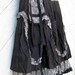 Black Crinkle Skirt with Plaid Wool and Pocket Bag Size Medium to Large
