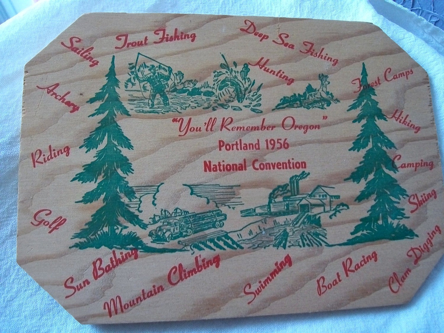 Vintage Souvenir Wood Plaque - Jaycees - Oregon