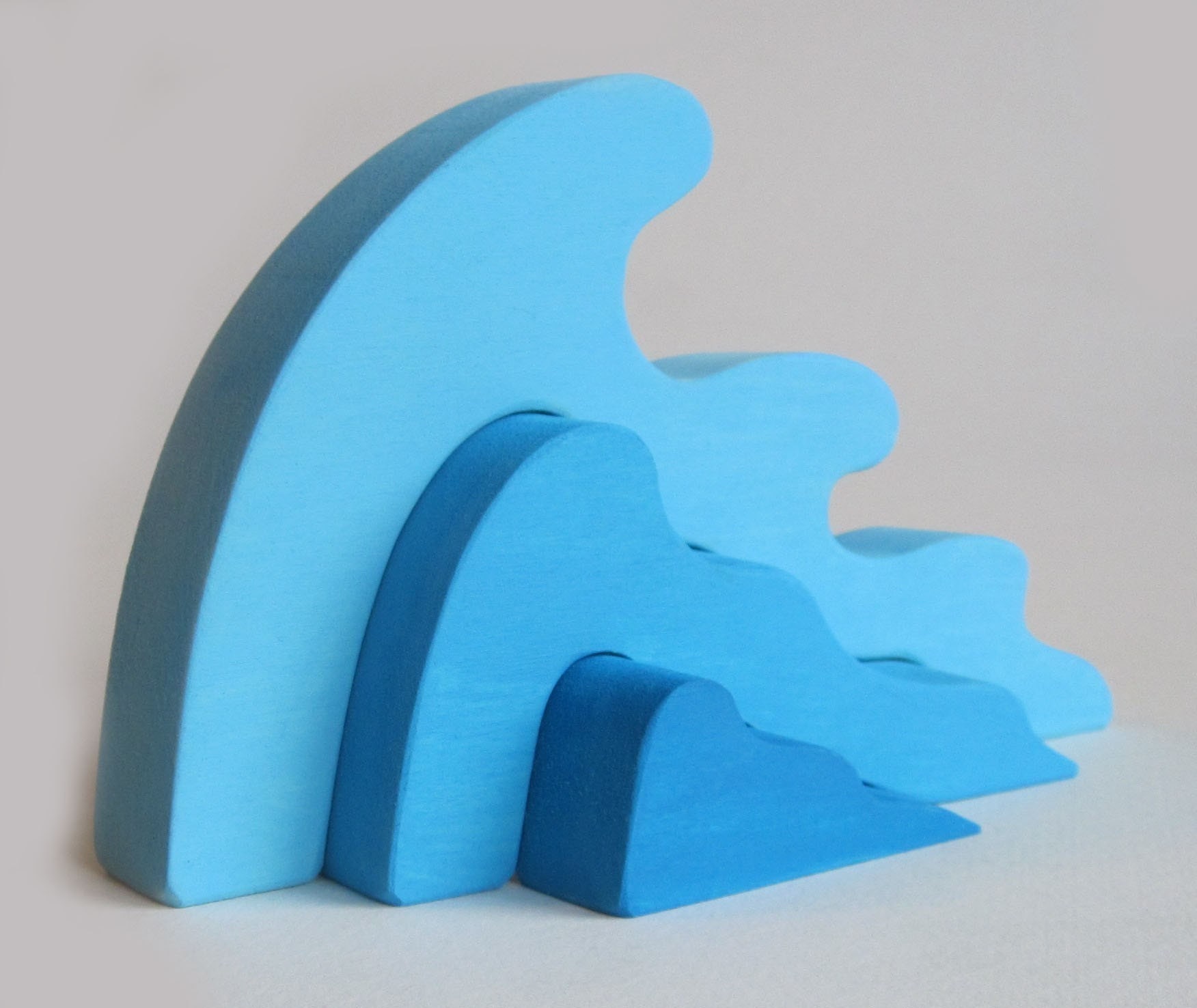 Wooden Wave Stacker- Waldorf Toy- Ocean- Earth Day