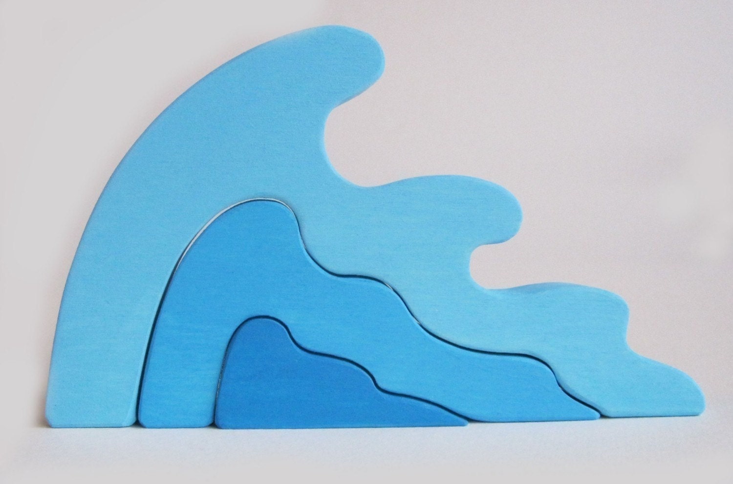 Wooden Wave Stacker- Waldorf Toy- Ocean- Earth Day