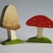 Wooden Hedgehogs and Mushrooms- Waldorf Toy- Nature Table