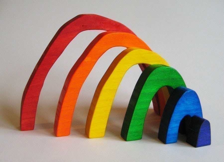 Wooden Toy Rainbow Stacker- Imagination Kids- Waldorf