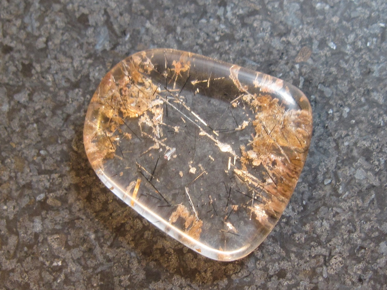 rutilated quartz cabochon