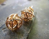 READY TO SHIP Gold Love Knot Earrings- 14k Gold Fill Classic Stud Earrings