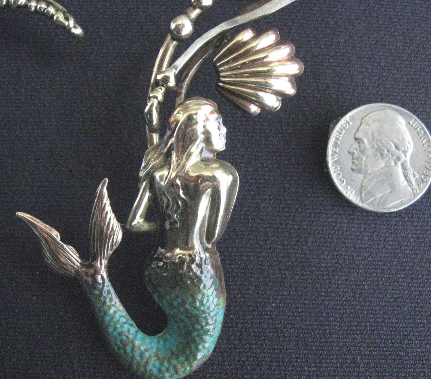 MERMAID NECKLACE, choker, torque with dolphin