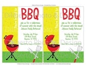 PRINTABLE Party Invitation : Retro BBQ Barbecue By DilibertoDesign