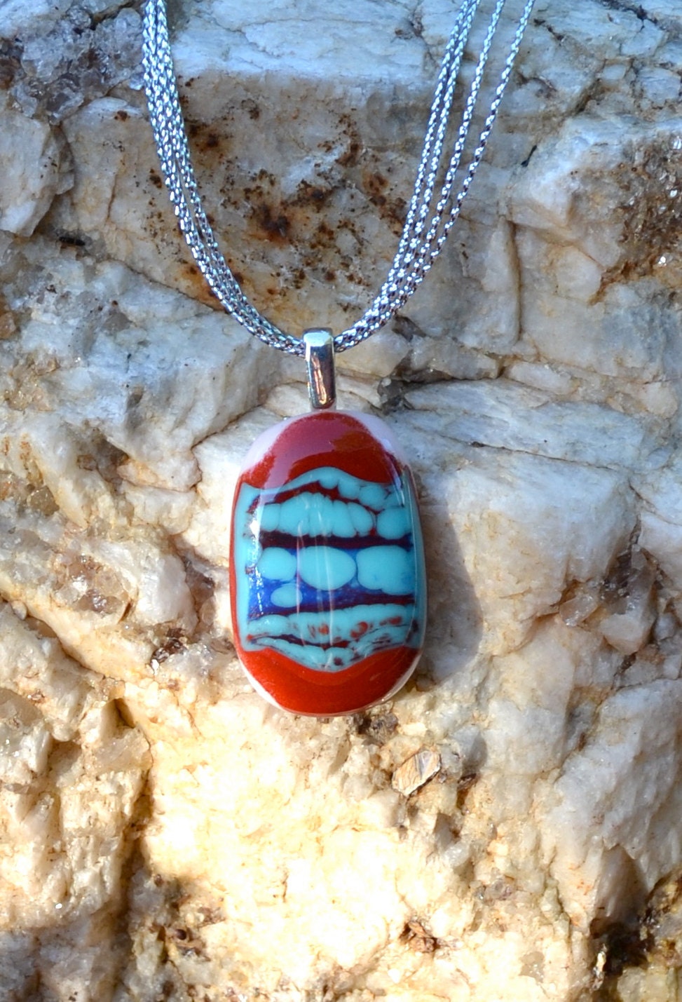 Old World Turquoise and Terra Cotta Pendant Necklace