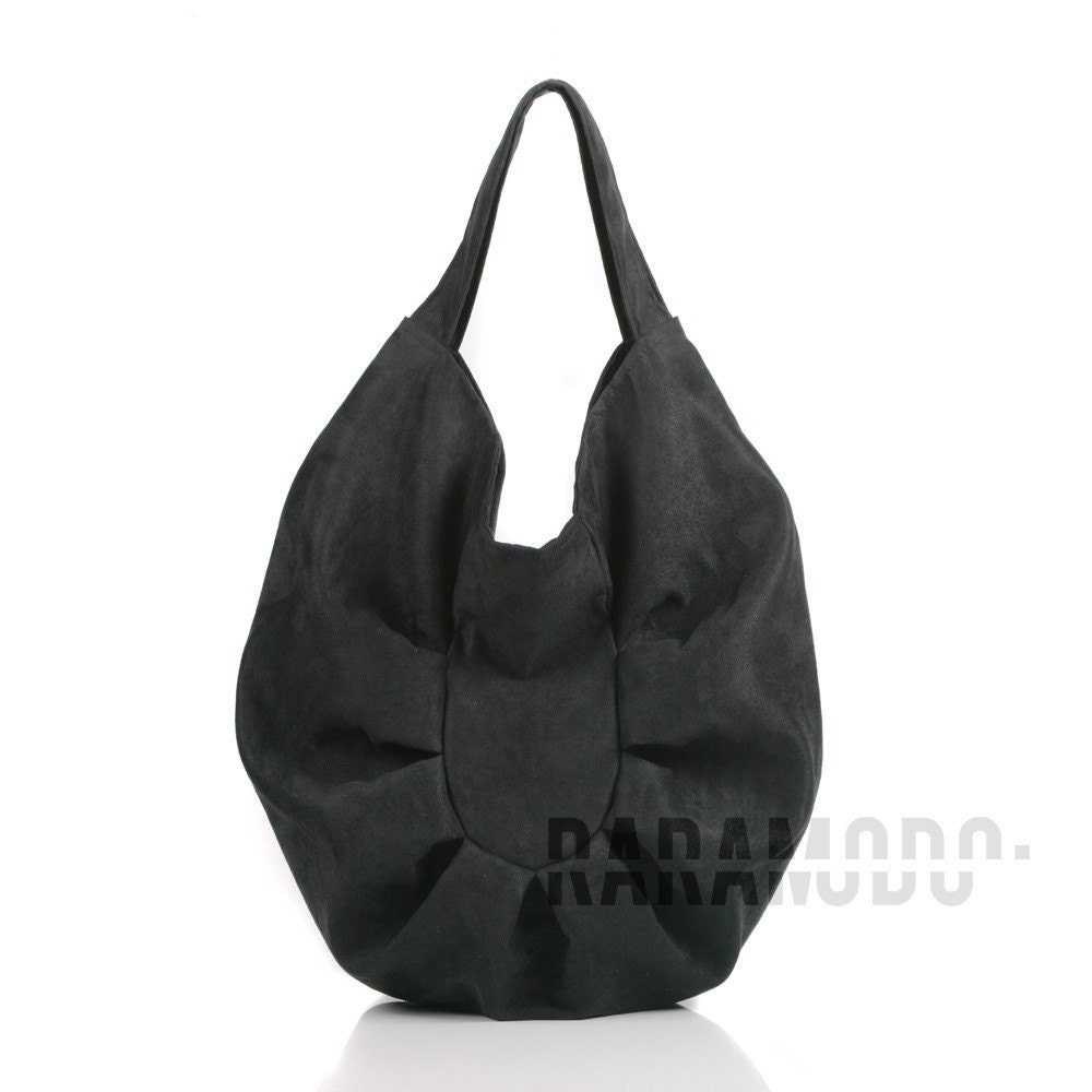 ESSI tote in black faux suede