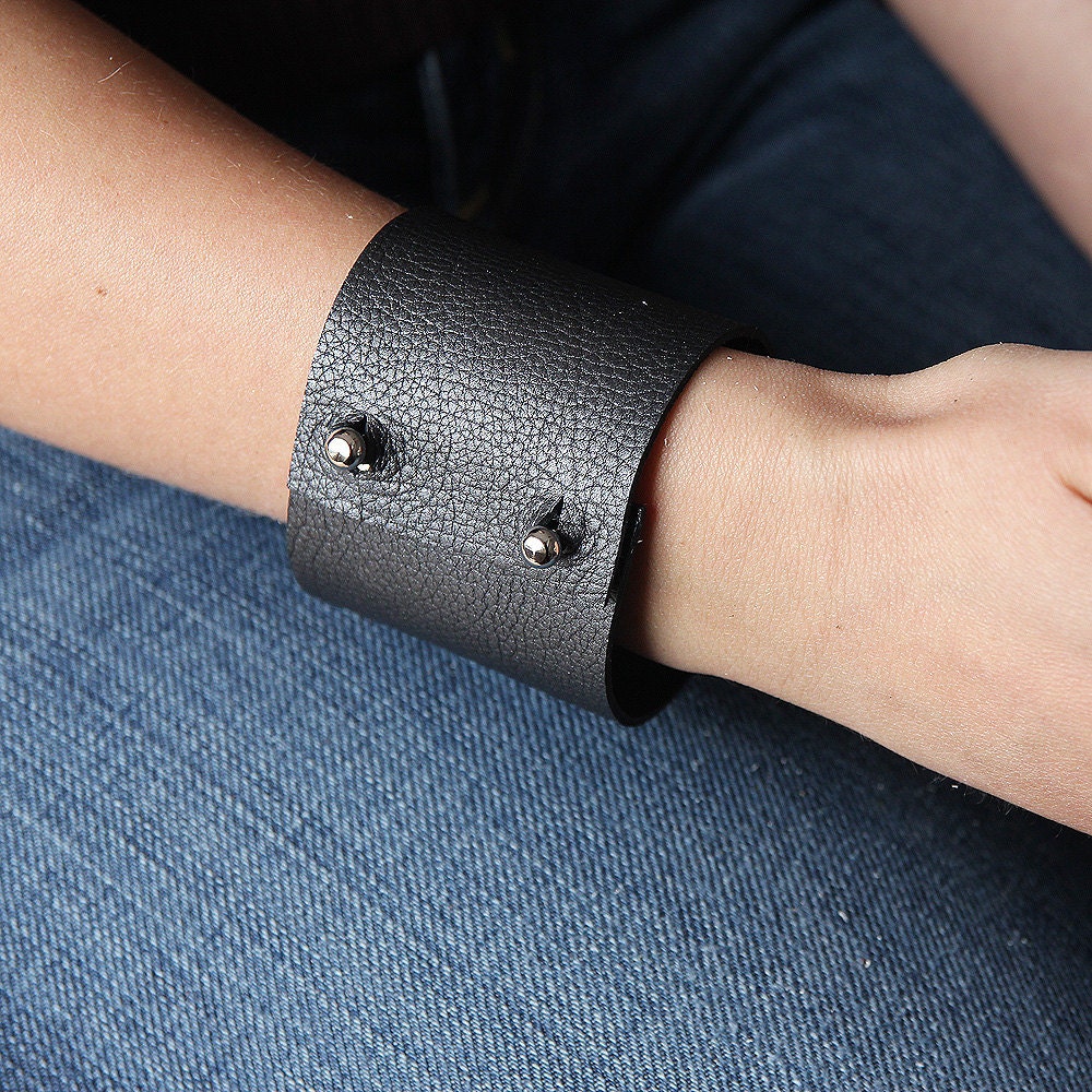 Black leather cuff
