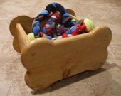 Pet Toy Box - Small Bone Shaped - Stained Golden Oak