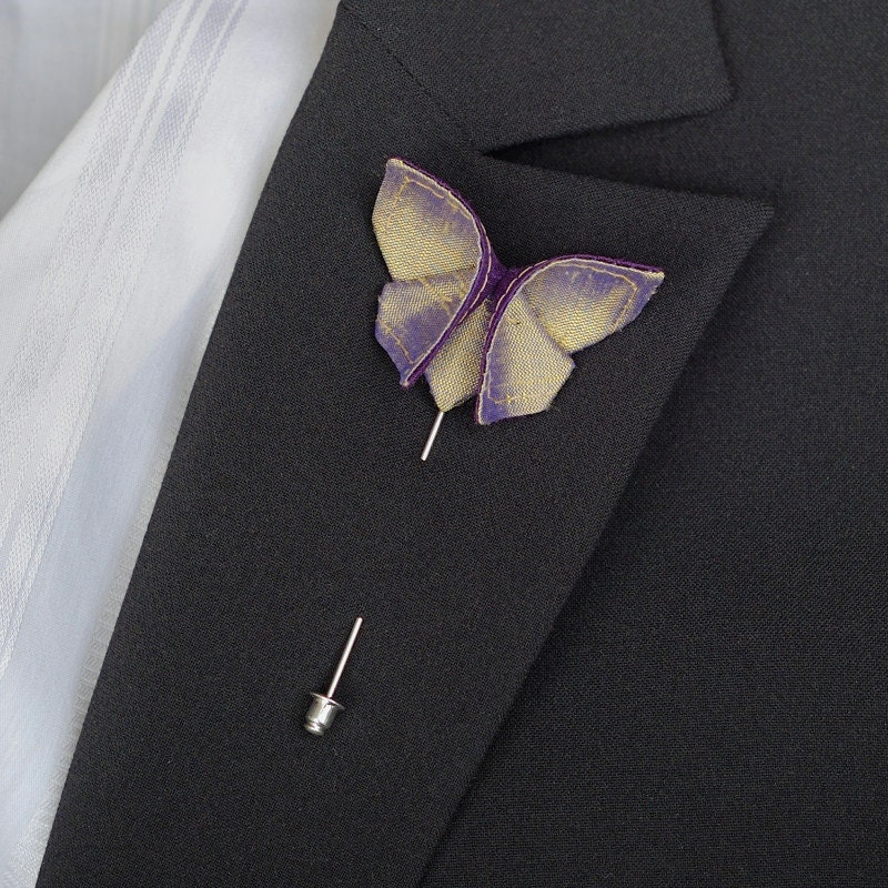 Custom Boutonniere Silk Origami Groom's Boutonniere GROUP DISCOUNT AVAILABLE Drk Purple Champagne Violet Corsage Buttonhole 100 Colors