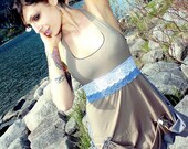 Gothic Doll - SteamPunk - Organic Ribbon Layered Ruffled Lace Dress -- Custom Item -- LAST CHANCE