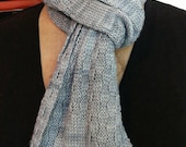 Wide handknit bamboo pattern scarf